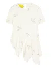 Marques' Almeida Linen Cap Sleeve Top With Embroidered Sequins White In White