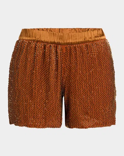 Marques' Almeida Embellished Boxer Shorts In Brown