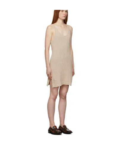 Marques' Almeida Fine-pleated V-neck Dress In Nude