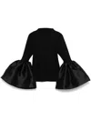 Marques' Almeida Turtleneck Puff Sleeve Top In Black
