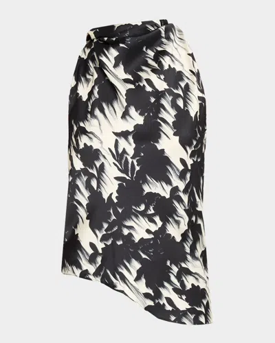 Marques' Almeida Floral Cowl-neck Top In Black