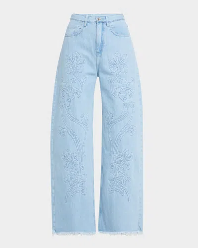 Marques' Almeida Floral-embroidered Boyfriend Jeans
