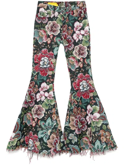 Marques' Almeida Floral-jacquard Trousers In Black