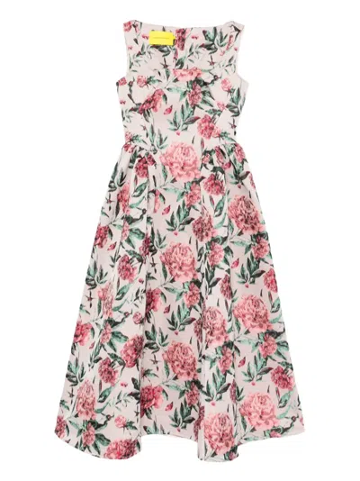 Marques' Almeida Floral Midi Dress In Multi