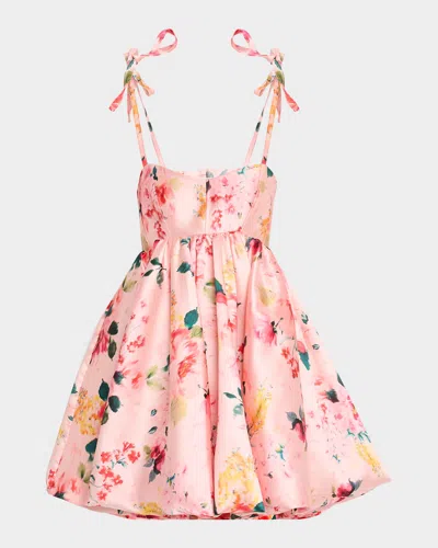 Marques' Almeida Floral Mikado Babydoll Dress With Pockets