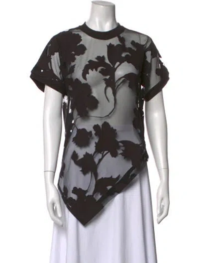 Pre-owned Marques' Almeida Floral Print Crew Neck Top In Multicolor