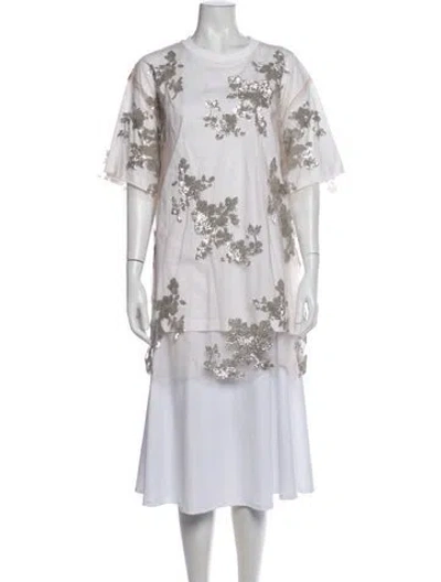 Pre-owned Marques' Almeida Floral Print Crew Neck Top W/ Tags In Multicolor