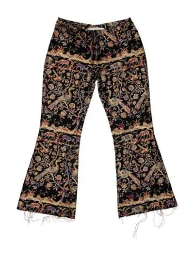 Pre-owned Marques' Almeida Floral Print Flared Pants In Black
