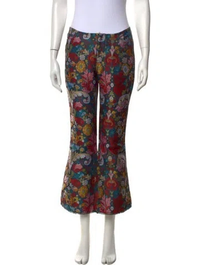 Pre-owned Marques' Almeida Floral Print Flared Pants In Blue