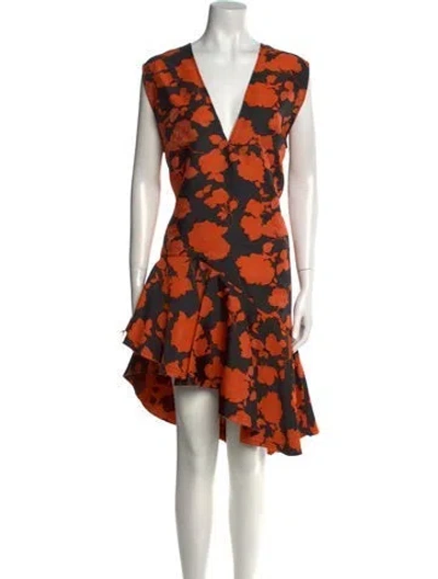 Pre-owned Marques' Almeida Floral Print Midi Length Dress W/ Tags In Multi