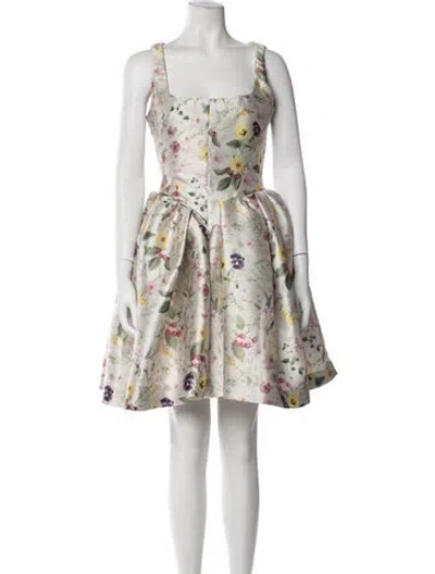 Pre-owned Marques' Almeida Floral Print Mini Dress In Multicolor