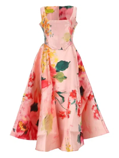 MARQUES' ALMEIDA FLORAL-PRINT SLEEVELESS DRESS