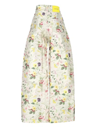Marques' Almeida Floral-print Trousers In White