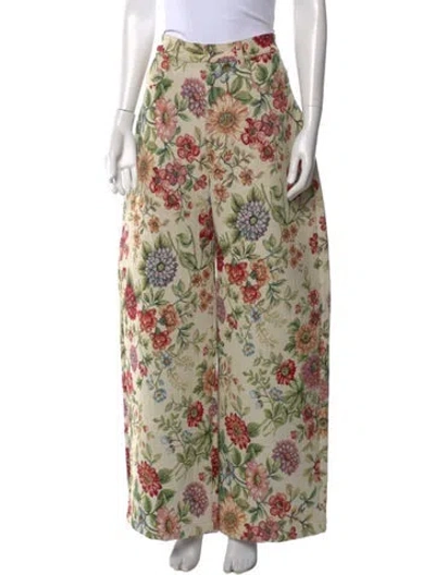 Pre-owned Marques' Almeida Floral Print Wide Leg Pants In Multi