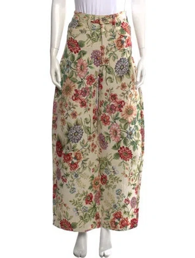 Pre-owned Marques' Almeida Floral Print Wide Leg Pants In Multi