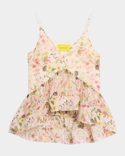 Marques' Almeida Floral Strappy Chiffon Top