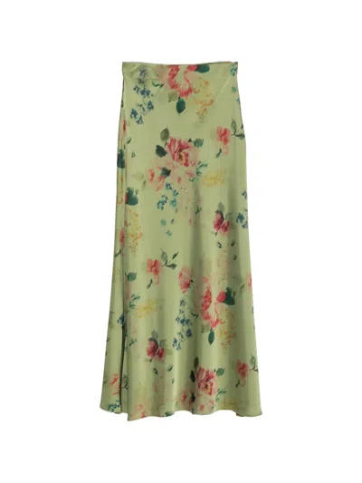 Marques' Almeida Floral-print Maxi Skirt In Green