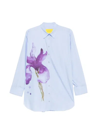 Marques' Almeida Floral-print Raw-hem Shirt In Multi