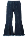 Marques' Almeida Frayed Hem Flared Jeans In Blue