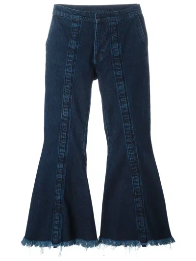 Marques' Almeida Frayed Hem Flared Jeans In Blue