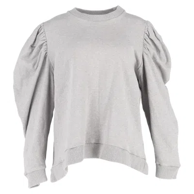Marques' Almeida Marques Almeida Gathered Sleeve Sweater In Grey Cotton In Gray