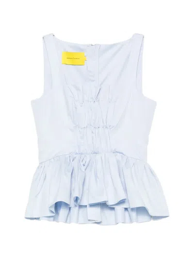 Marques' Almeida Gathered Top In Blue