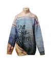 Marques' Almeida Marques Almeida Graphic Print Turtleneck Sweater In Multicolor Polyester In Multi