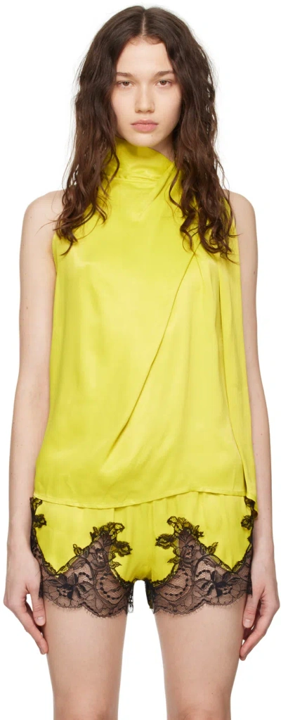 Marques' Almeida Green Draped Blouse In Lime