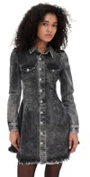 Marques' Almeida Grey Acid Wash Denim Dress Black Acid Wash In Black