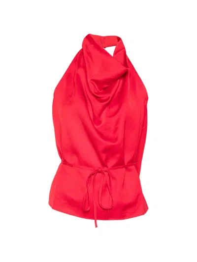 Marques' Almeida Halterneck Backless Top In Red