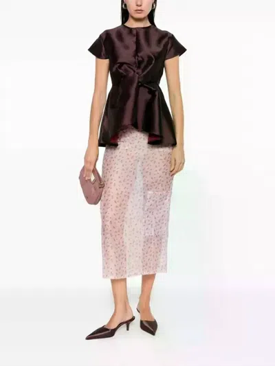 Marques' Almeida Heavy Knot Top In Burgundy In Brown