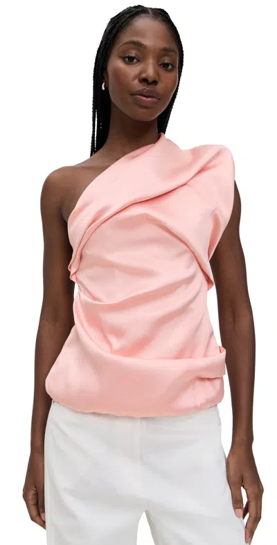 Marques' Almeida Heavy Satin Draped Top Pink
