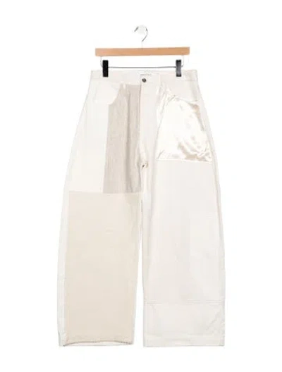 Pre-owned Marques' Almeida High-rise Wide Leg Jeans In White