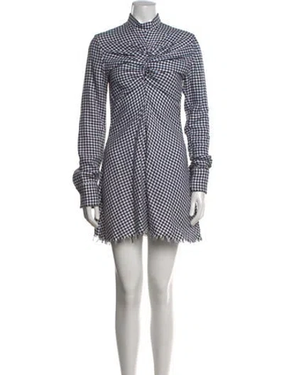 Pre-owned Marques' Almeida Houndstooth Print Mini Dress In White