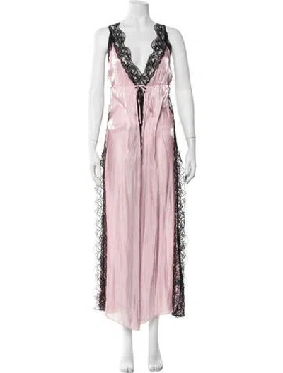 Pre-owned Marques' Almeida Lace Pattern Long Dress In Pink