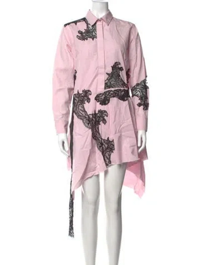 Pre-owned Marques' Almeida Lace Pattern Mini Dress In Pink