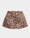 Marques' Almeida Leopard-print Satin Mini Skort In Multi