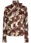 Marques' Almeida Light Weight Drill Satin Blouse In Brown