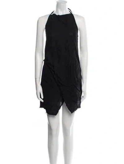 Pre-owned Marques' Almeida Linen Mini Dress In Black