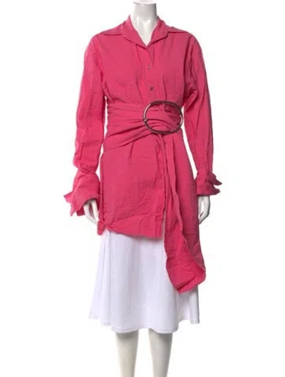 Pre-owned Marques' Almeida Long Sleeve Button-up Top In Pink