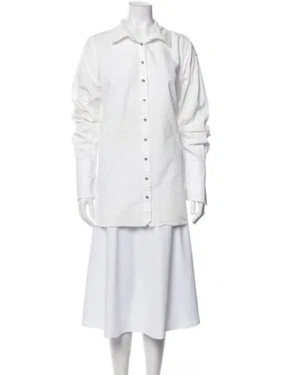 Pre-owned Marques' Almeida Long Sleeve Button-up Top In White