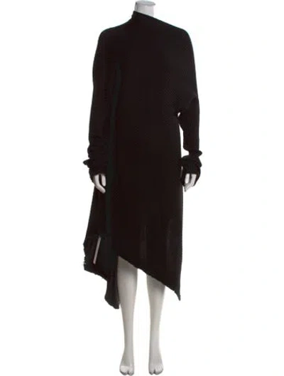 Pre-owned Marques' Almeida Merino Wool Long Dress In Black
