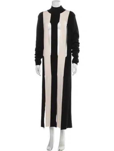 Pre-owned Marques' Almeida Merino Wool Long Dress In Black