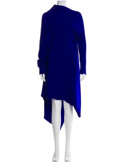 Pre-owned Marques' Almeida Merino Wool Long Dress In Blue