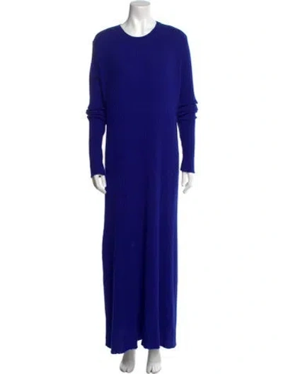 Pre-owned Marques' Almeida Merino Wool Long Dress In Blue