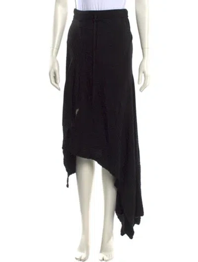 Pre-owned Marques' Almeida Merino Wool Long Skirt In Black