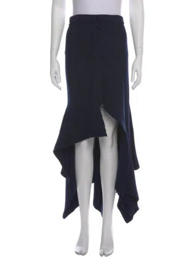 Pre-owned Marques' Almeida Merino Wool Long Skirt In Blue