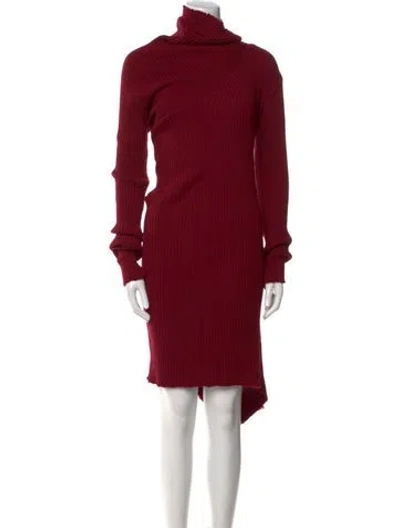 Pre-owned Marques' Almeida Merino Wool Mini Dress In Burgundy
