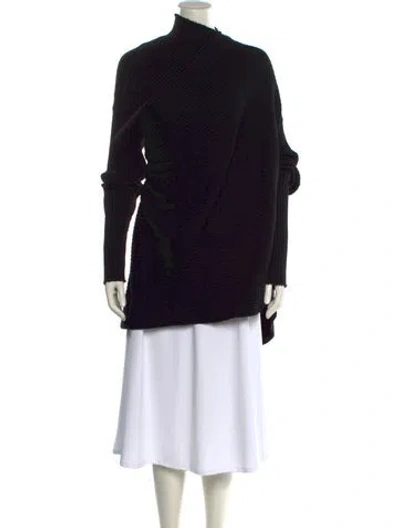 Pre-owned Marques' Almeida Merino Wool Mock Neck Sweater In Black