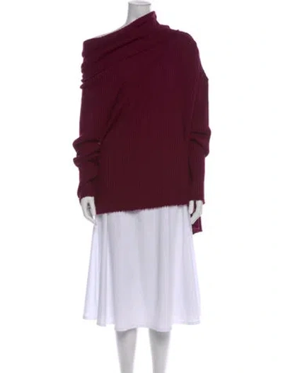 Pre-owned Marques' Almeida Merino Wool Off-the-shoulder Sweater In Purple